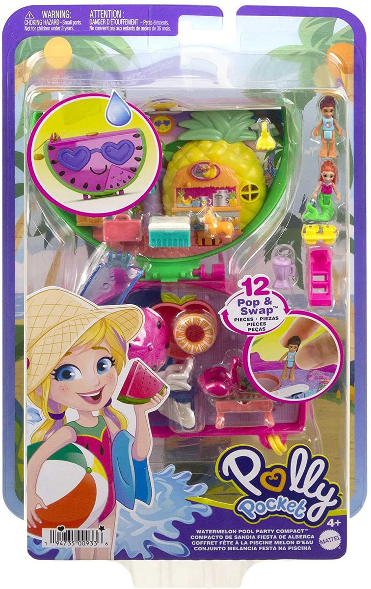 Polly Pocket HCG19 Watermelon Pool Party Compact Play Set Happy Go Lucky