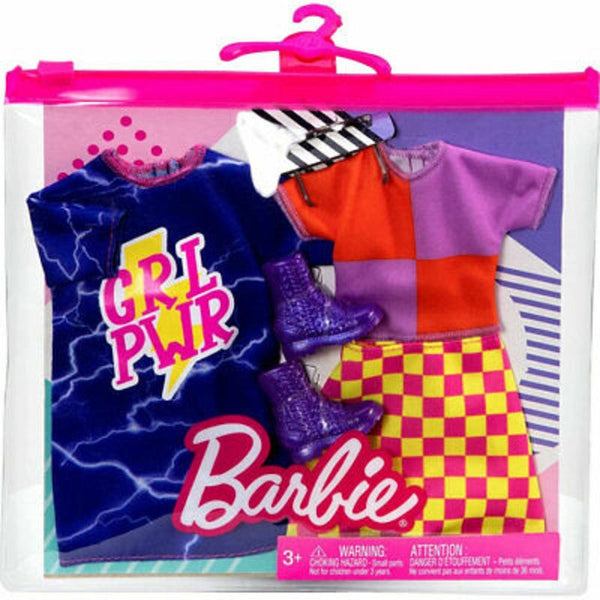 Barbie Fashion Accessories - Barbie Outfit Girl Power Dress and Checkered Skirt