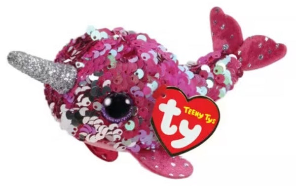 TY Nelly Pink Narwhal - Teeny Boo Sequin