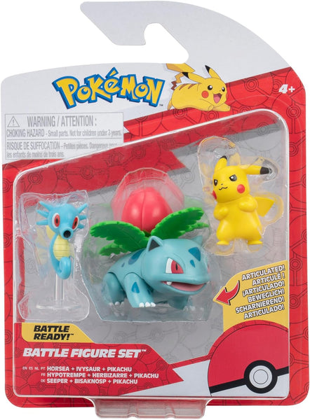 Pokemon - Battle Figure Set - Horsea, Ivysaur and Pikachu