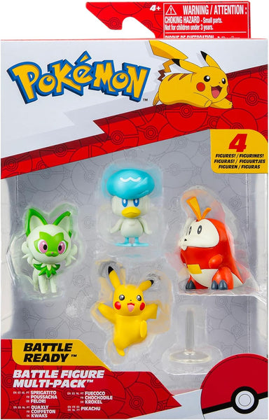 Pokemon - Battle ready Figure Pack - Pikachu, Sprigatito, Fuecoco & Quaxly