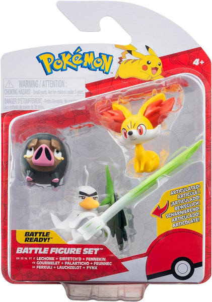 Pokemon - Battle Figure Set - Lechonk, Sirfetch'd and Fennekin