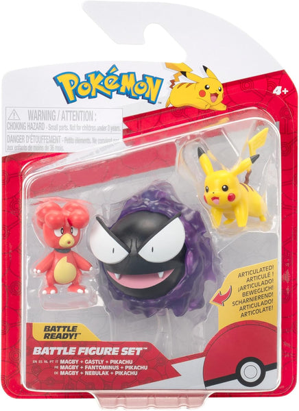 Pokemon - Battle Figure Pack - Pikachu, Gastly & Magby