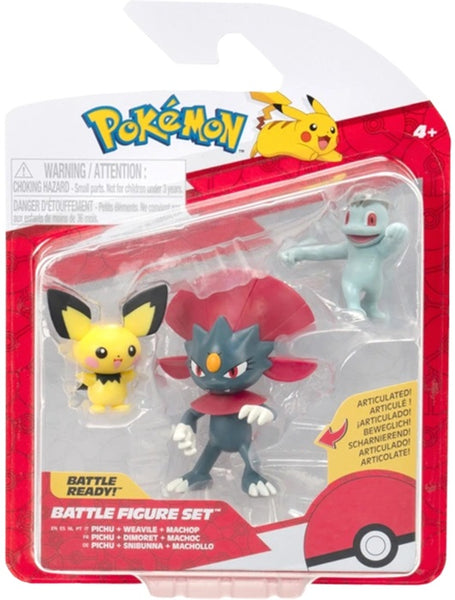 Pokemon - Battle Figure Pack - Pichu, Weavile & Machop