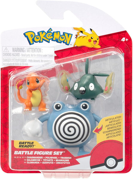 Pokemon - Battle Figure Pack - Charmander, Poliwhirl & Trubbish