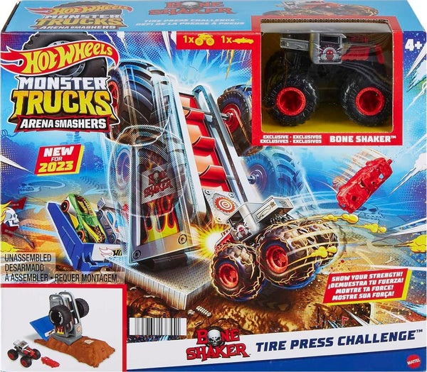 Hot Wheels - Monster Trucks - Bone Shaker Tire Press Challenge