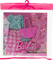 Barbie HRH43 Fashion Accessories - Barbie Outfit Spring Dress, Basket, Boots, Bell Pants and Floral Bell Sleeve Blouse