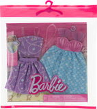 Barbie HRH44 Fashion Accessories - Barbie Outfit Shell-Print Bodice with Tulle Straps and Scaly Skirt and Pearl Lilac Top and Skirt