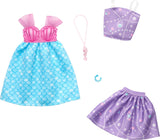 Barbie HRH44 Fashion Accessories - Barbie Outfit Shell-Print Bodice with Tulle Straps and Scaly Skirt and Pearl Lilac Top and Skirt