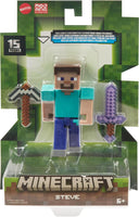 Minecraft Figure - Steve with Enchanted Sword and Iron Pickaxe