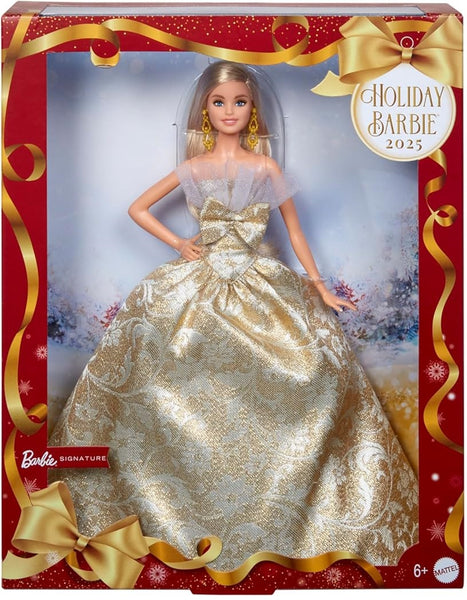 Barbie JBH95 Barbie Collectors 2025 Gold Holiday Doll with Evening Gown