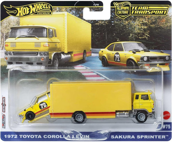 Hot Wheels Car Culture - Team Transport - # 75 1972 Toyota Corolla Levin & Sakura Sprinter
