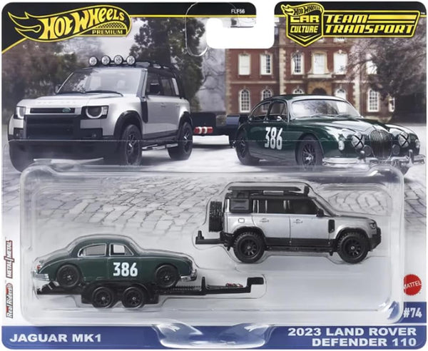 Hot Wheels Car Culture - Team Transport - # 74 Jaguar MK1 & 2023 Land Rover Defender 110