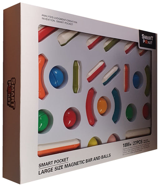 Smart Pocket Large Size Magnetic Bar and Balls Set - 27 Pieces