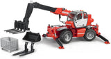Bruder 02129 Manitou Telescopic Forklift MRT 2150 With Accessories