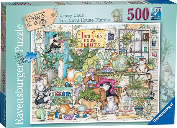 Ravensburger 17519 Crazy Cats - Tom Cat's House Plants 500p Puzzle