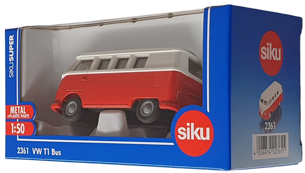 Siku 2361 VW T1 Bus weiss/rot Maßstab 1:50 Modellauto