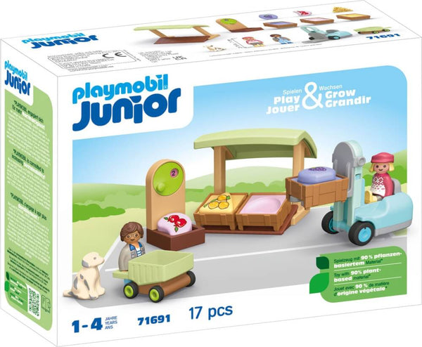 Playmobil 1.2.3. 71691 Junior: Organic Market Stall & Forklift