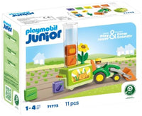 Playmobil 71773 1.2.3 JUNIOR: Tractor with Load and Drop Plant