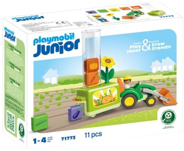 Playmobil 71773 1.2.3 JUNIOR: Tractor with Load and Drop Plant