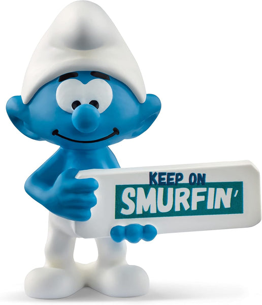 Schleich 20843 Smurf With Sign (Keep On Smurfin')