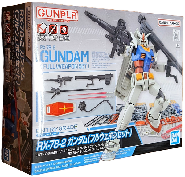 Bandai Namco Gundam Entry Grade 1/144  RX-78-2 Gundam Full Weapon Model Set