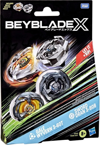 Beyblade X Gale Wyvern 3-60T & Sword Dran 3-80B Top Dual Pack