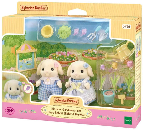 Sylvanian Families 5736 Blossom Gardening Set - Flora Rabbit Sister & Brother