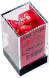 Chessex 25404 Dice Opaque Polyhedral 7 Dice Set - Red & White