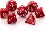 Chessex 25404 Dice Opaque Polyhedral 7 Dice Set - Red & White