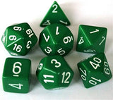 Chessex 25405 Dice Opaque Polyhedral 7 Dice Set - Green