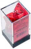 Chessex 25414 Dice Opaque Polyhedral 7 Dice Set - Red & Black