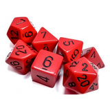 Chessex 25414 Dice Opaque Polyhedral 7 Dice Set - Red & Black