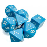 Chessex 25416 Dice Opaque Polyhedral 7 Dice Set - Light Blue