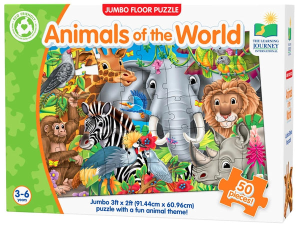 Jumbo Floor Puzzle - Animals of the world - 50 Pieces