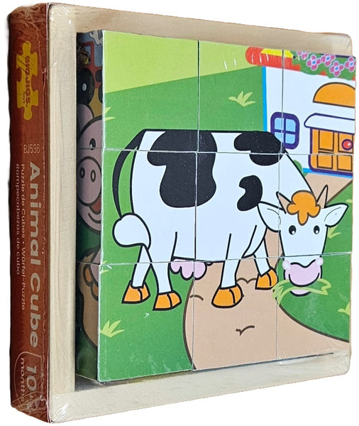 Bigjigs - Cube Puzzle - Farm Animals