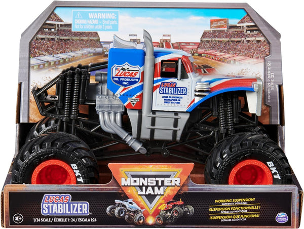 Monster Jam Official Monster Truck - Die-Cast Vehicle -  Lucas Stabilizer 1:24 Scale