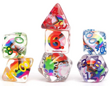 Sirius Dice Transparent Polyhedral 7 Dice Set - Dungeons & Dragons Progress Pride
