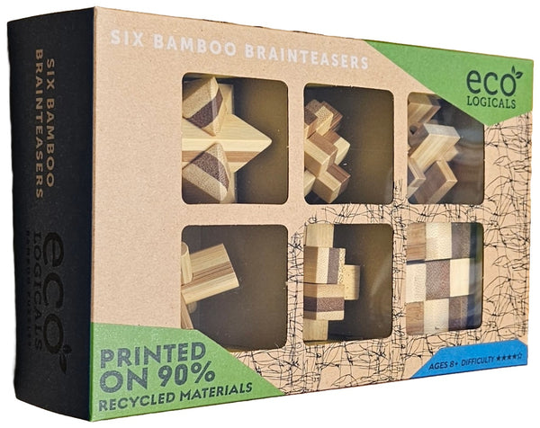 ECO Logicals Brainteaser Bamboo Puzzle - 6 Pack