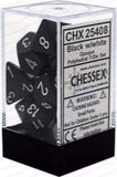 Chessex 25404 Dice Opaque Polyhedral 7 Dice Set - Black