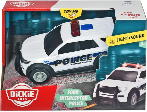 Dickie Toys 203712019 Ford Interceptor Police Car with Light and Sound
