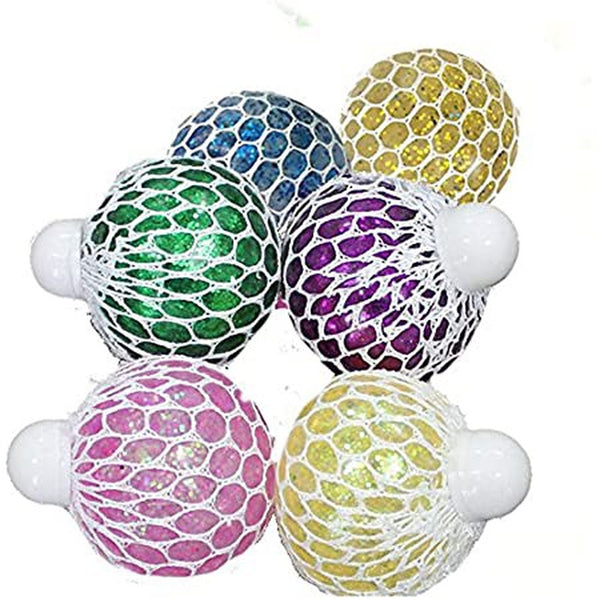 Mesh Squish Ball Metallic with Glitter