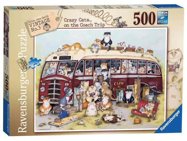 Ravensburger 14750 Crazy Cats Vintage Bus 500p Puzzle