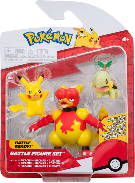Pokemon - Battle Figure Set - Pikachu Magmar Turtwig