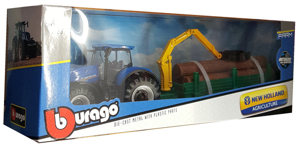 Burago New Holland T7.315 and Tree Forwarder