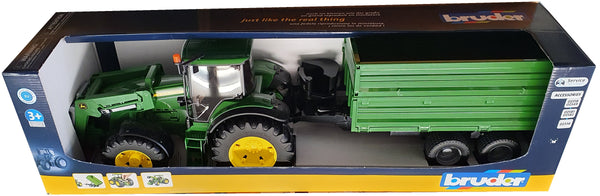 Bruder 03055 John Deere 7930 with Frontloader and Green Tipping Trailer