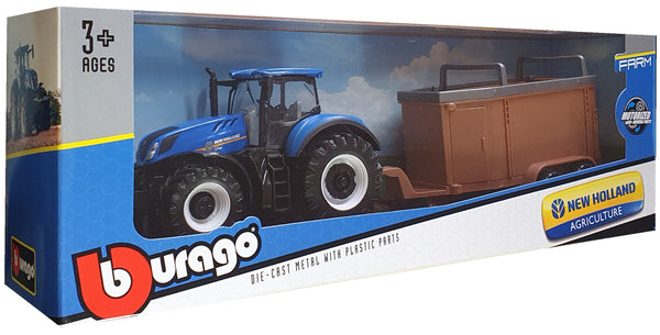 Burago New Holland T7.315 and Horse Trailer