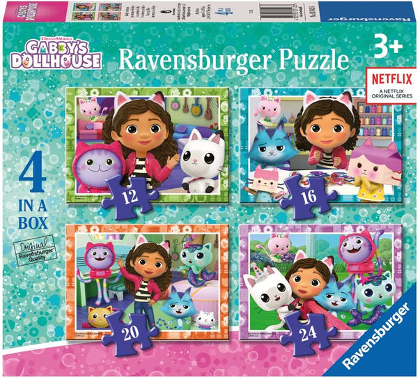 Ravensburger 03143 Gabby's Dollhouse 4 in a Box Puzzle