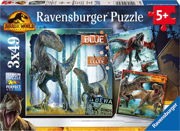 Ravensburger 05656 Jurrassic World T-Rex Dinosaurs 3X49p Puzzle