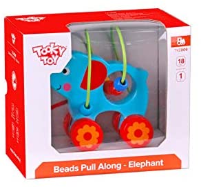 Tooky Toys Beads Pull Along Elephant